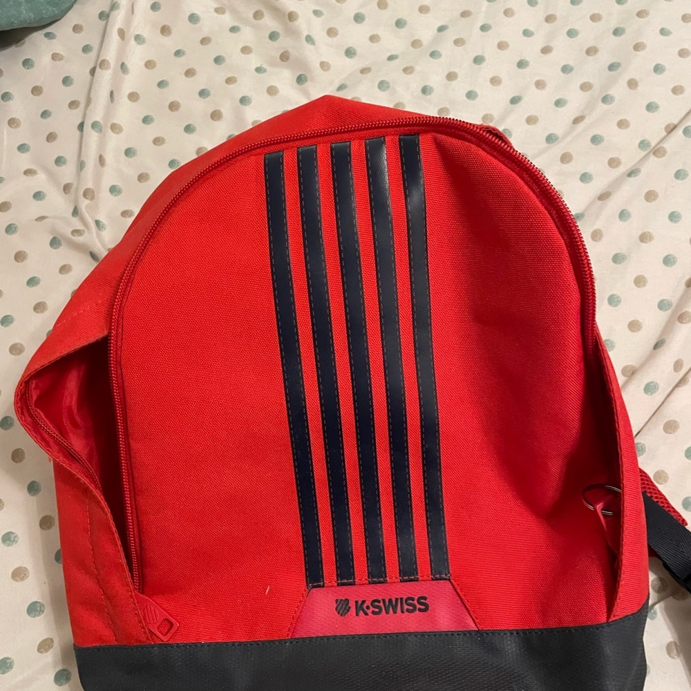 X Swiss red mini striped backpack